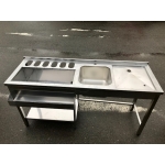 Барная станция 1800х585(670)х900 мм  из нержавеющей стали