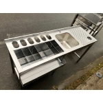 Барная станция 1800х585(670)х900 мм  из нержавеющей стали