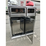 Урна (мусорка, бак) для раздельного сбора мусора для общепита фудкорта из нержавеющей стали