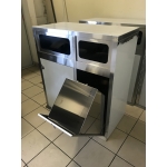 Урна (мусорка, бак) для раздельного сбора мусора для общепита фудкорта из нержавеющей стали