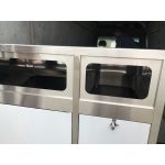 Урна (мусорка, бак) для раздельного сбора мусора для общепита фудкорта из нержавеющей стали