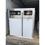 Урна (мусорка, бак) для раздельного сбора мусора для общепита фудкорта из нержавеющей стали