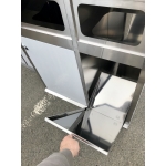 Урна (мусорка, бак) для раздельного сбора мусора для общепита фудкорта из нержавеющей стали